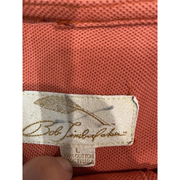 Bob Timberlake Polo Shirt Men's Large Orange Short Sleeve Golf - Picture 3 of 5